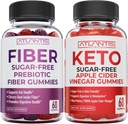 Atlantis Nutrition Sugar Free Prebiotic Fiber Gummies dla dorosłych 2- Pack (120 Gummies) + Sugar Free Keto Apple Cider Ocet 60 Gummies