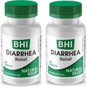 BHI Diarrhea Relief Fast- działając naturalnych Remedy dla łagodnej Diarrhea - 8 Kojące Homeopatycznych Aktywów Pomoc uspokajające Stomach Ache, Gaz & Krampy dla kobiet i mężczyzn - 100 Tabletki (Opakowanie 2)