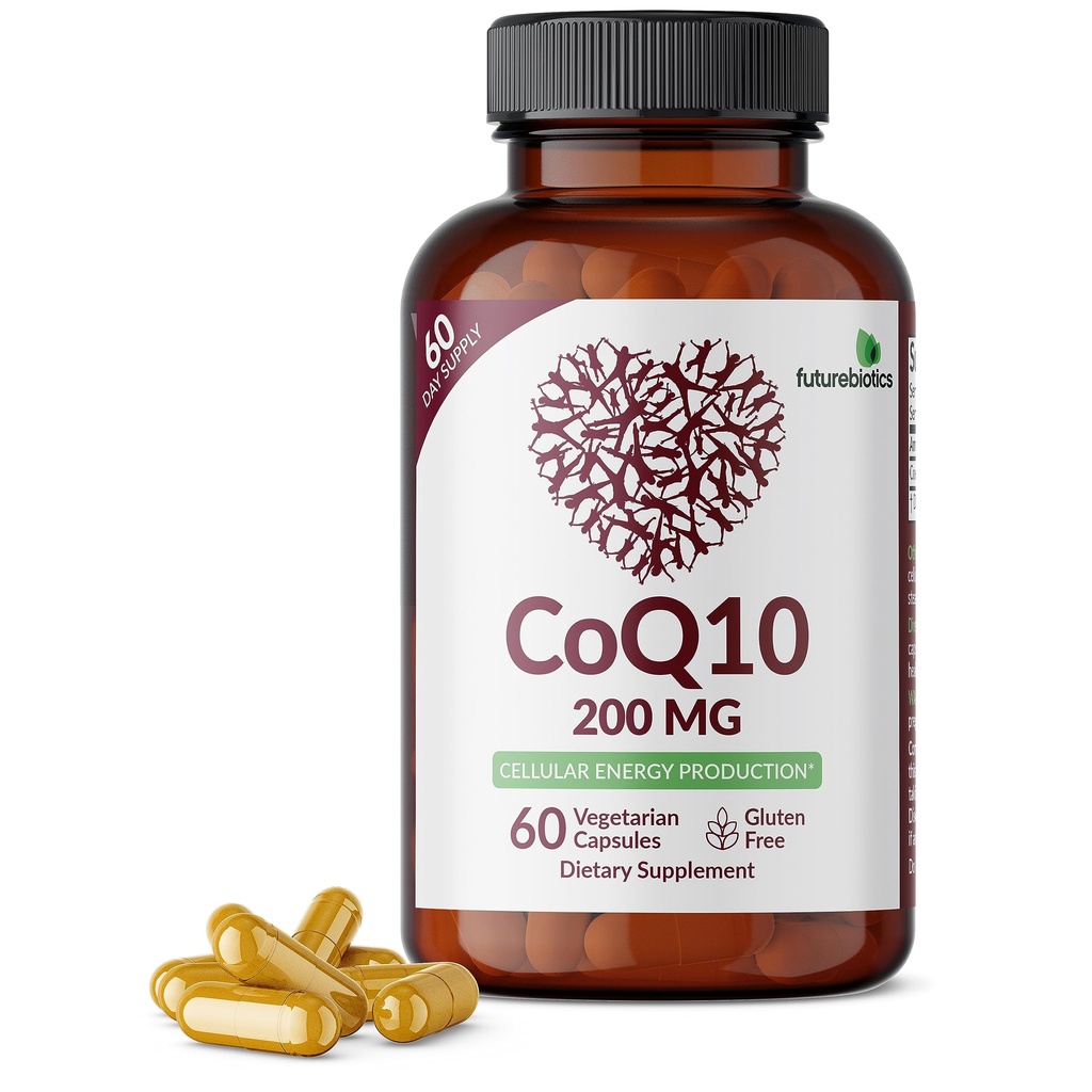 Futurebiotyki CoQ10 200 MG Produkcja energii komórkowej, 60 Kapsułki wegetariańskie