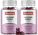 L Glutamina 1000mg Gummies - Relief mięśniowy i wsparcie immunologiczne, Suplement aminokwasów z Magnezu Glycinate, Vegan & Non-GMO, Gluten Free (120 Count)