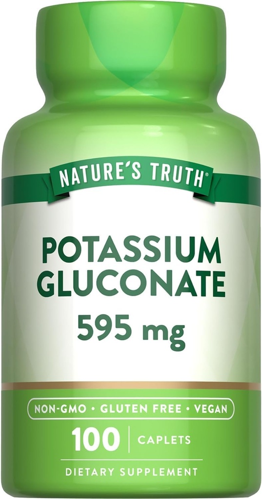 Nature 's Truth Potasu Gluconian 595 mg Suplementy, 100 Hrabia (Opakowanie po 3)