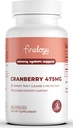 Pigułki żurawinowe 475mg, 60 Kapsułek wegańskich do pielęgnacji dróg moczowych Tract Health & Bladder Support, Skoncentrowany proszek żurawinowy, Nie-GMO, Suplement żurawinowy bez cukru, 2-Miesiąc dostaw