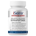 iSerra 250.000 SPU Serrapeptaza Enzyme - 90 Maksymalna moc kapsułki - do 12x Większa moc niż inna Serrapaptaza - Opóźnione uwalnianie technologii o dużej mocy Non-GMO, Gluten Free, Wegan (opakowanie po 1)