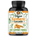 Wegańska kurkumina z ekstraktem Black Pepper (60 Veggie Capsules-Month Supply), 95% kurkuminoidy - Wszystkie naturalne potężny przeciwutleniacz do wspólnego wsparcia i ulgi (1- butelka)