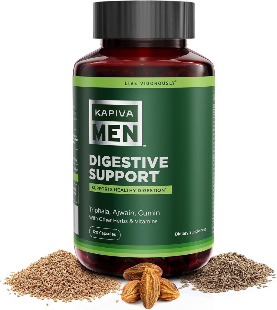 Suplement Digestive Support z Triphala, Ajwain, Cumin i innych ziół i witamin, Wspiera zdrową trawienie i Gut Health, 60 Day Supply, 120 Kapsułki