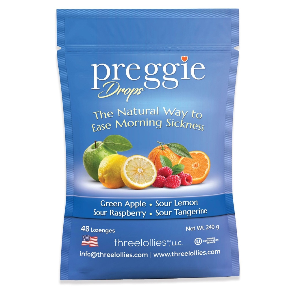 Preggie Pop Drops Morning Choroby Relief dla kobiet w ciąży. Różne pyszne cukierki krople do ciąży. 48