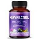 Ultra Resveratrol 8 in 1 Formuła - z ziarnem winogronowym Thistle Niacin (150 Count (Pack of 1))