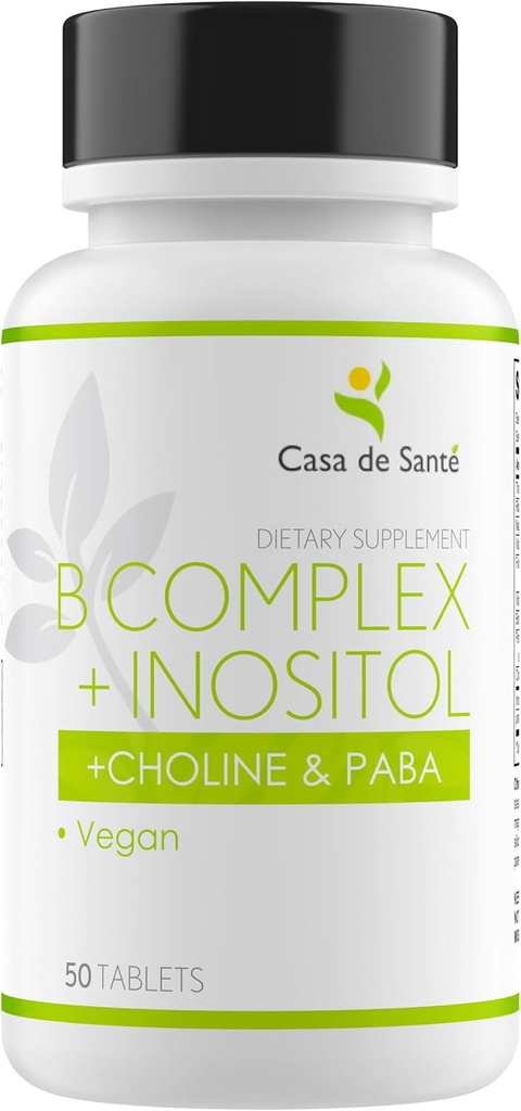 Casa de Sante Low FODMAP Witamina B- 100 Complex + Inozytol + Cholina & PABA, Wegan