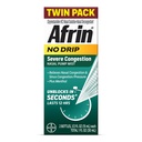 Afrin No Drip Severe Congestion Nasal Mist Twin Pack, Non-Drowsy, Fast-Acting Decongestant for Nasal Congestion and Sinus Pressure Relief, Adults and Children 6 and Older, .5 fl oz (Pack of 2)