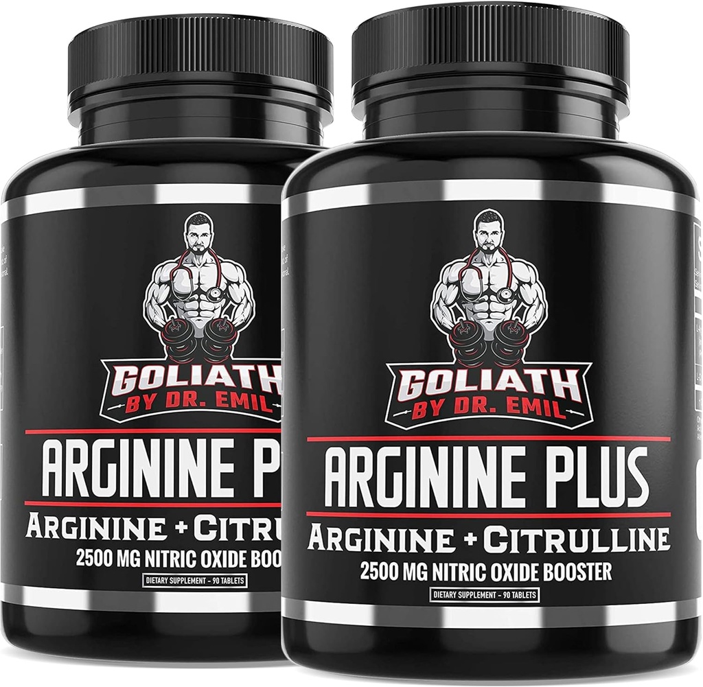 Dr Emil 's ARGININE Plus - L Arginine + L Citruline - 2500 MG High Dose NO Booster Tablets - Nitric Oxide Supplement for Vascularity and Heart Health (Arginine AAKG i Citruline Malate 2: 1)