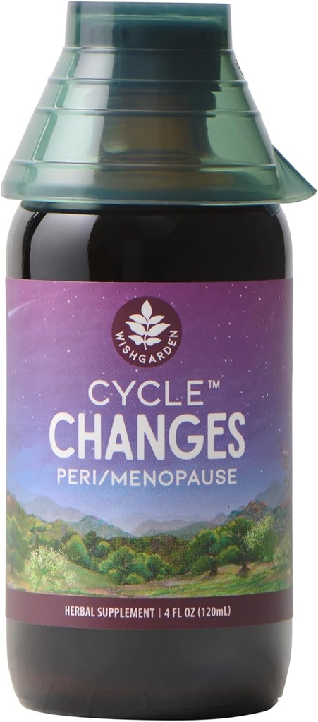 WishGarden Herbs Cycle Changes Herbal Menopause Support - Plant-Based Supplement w/Black Cohosh, Wild Yam & Vitex Supports Hormone Balance for Women in Transition from Perimenopause to Menopause, 4oz