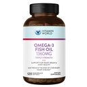 Witamina World Triple Strength Omega 3 Fish Oil 1360 mg Suplement, 950 mg Aktywne kwasy tłuszczowe z EPA & DHA, Wspomaga serce, Mózg & Joint Health, Gluten Free, 120 Softgels, 4 miesiące dostaw