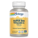 SOLARAY Super Bio Buffered Witamina C 1000mg, Two-Stage, Timed Release Witamina C z bioflawonoidami, Suplement wsparcia immunologicznego - Wysoka absorpcja, Wegan, 60 Dzień Gwarancja, 50 Służenie, 100 VegCaps