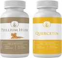 PURE ORYGINALNE WSTRZYKIWACZE PSYLIA Husk & Quercetin Capsule Bundle (100 Kapsułek Każdy), Brak dodatków lub wypełniaczy, Laboratorium zweryfikowane