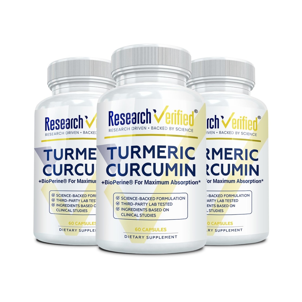 Badania zweryfikowane kurkumina kurkumina - z BioPerine, Curcumin C3 Complex - Wegan - Made in USA - 180 Kapsułki - Made in USA