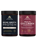 Ancient Nutrition Bone Broth Protein Powder, Czysty, 20 Servings + Multi Collagen Protein Powder, Unflavored, 45 Servings