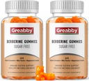 Berberine z Ceylon Cynamon Supplement - Berberine Gummies, Organic Berberine HCL 1200 mg dla dorosłych, Immune System Support, Sugar Free, GMO Free, Gluten Free, 120 Gummies