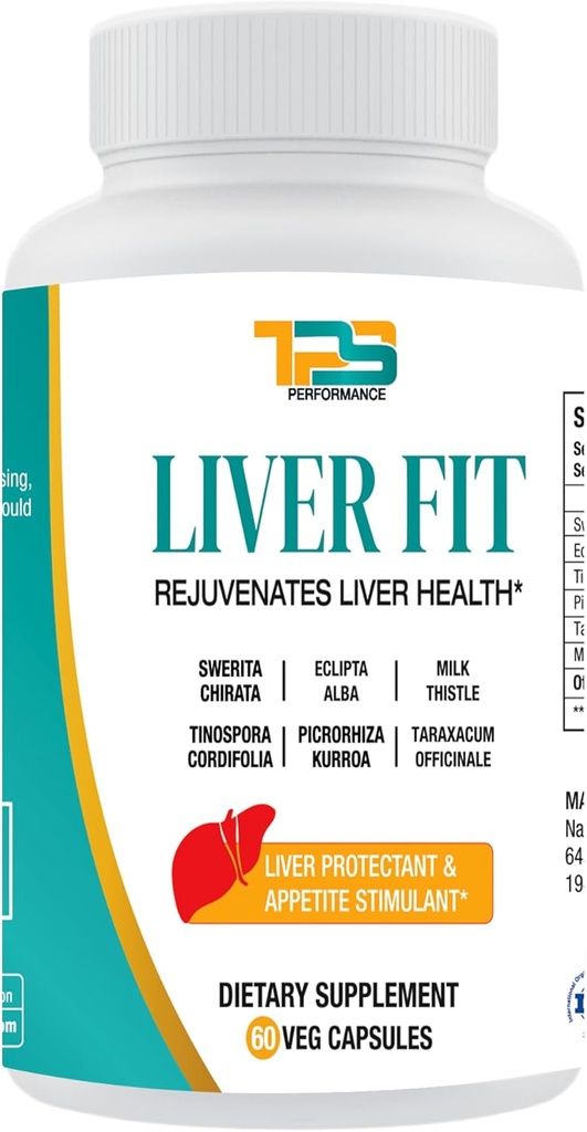 Wątroba Fit: 124; Czystość wątroby, Detox & Repair Formuła - Naturalny suplement wsparcia wątroby z ekstraktem Thistle mleka, Phyllanthus Amarus Extract, Picrorhiza Kurrora Extract, 60 Kapsułki