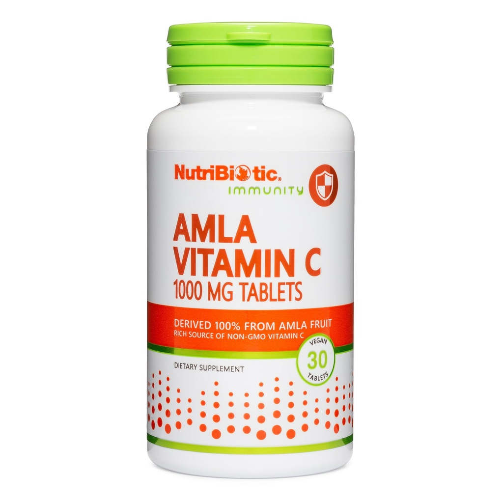 Nutric Biotic Amla Witamina C, 30 Tabs 124; Bogate Źródło Non-GMO, Naturalna Witamina C dla przeciwutleniacza i Collagen Wsparcie 124; 100% z indyjskiej Gooseberry Bis124; Wegan & Gluten Free