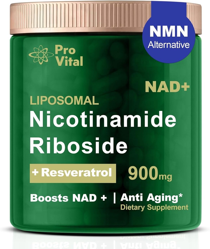 Suplement NAD, NAD Nikotynamid Nikotynamid Ribozyd 900mg - NMNH Suplement Alternatywny - Dodatkowa wytrzymałość Liposomal NAD + Suplementy Resveratrol dla anty starzenia, Energia, Focus - 80 kapsułki