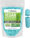 XPRS Nutra Rozmiar 4 Puste kapsułki - 500 Hrabia Małe puste kapsułki wegańskie - DIE Kapsułki warzywne Napełnianie - Wypełniane Do- It- Yourself Veggie Pill Czapki na suplementy (Aqua)