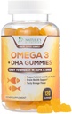 Omega 3 Fish Oil Gummies - Serce zdrowe Omega 3 Gummy Suplement z wysoką absorpcją DHA & EPA, Extra Siła Joint & Wsparcie Mózgu, Pyszne Pomarańczowy Flavor Fish Oil Nature 's Witamina - 120 Gummies