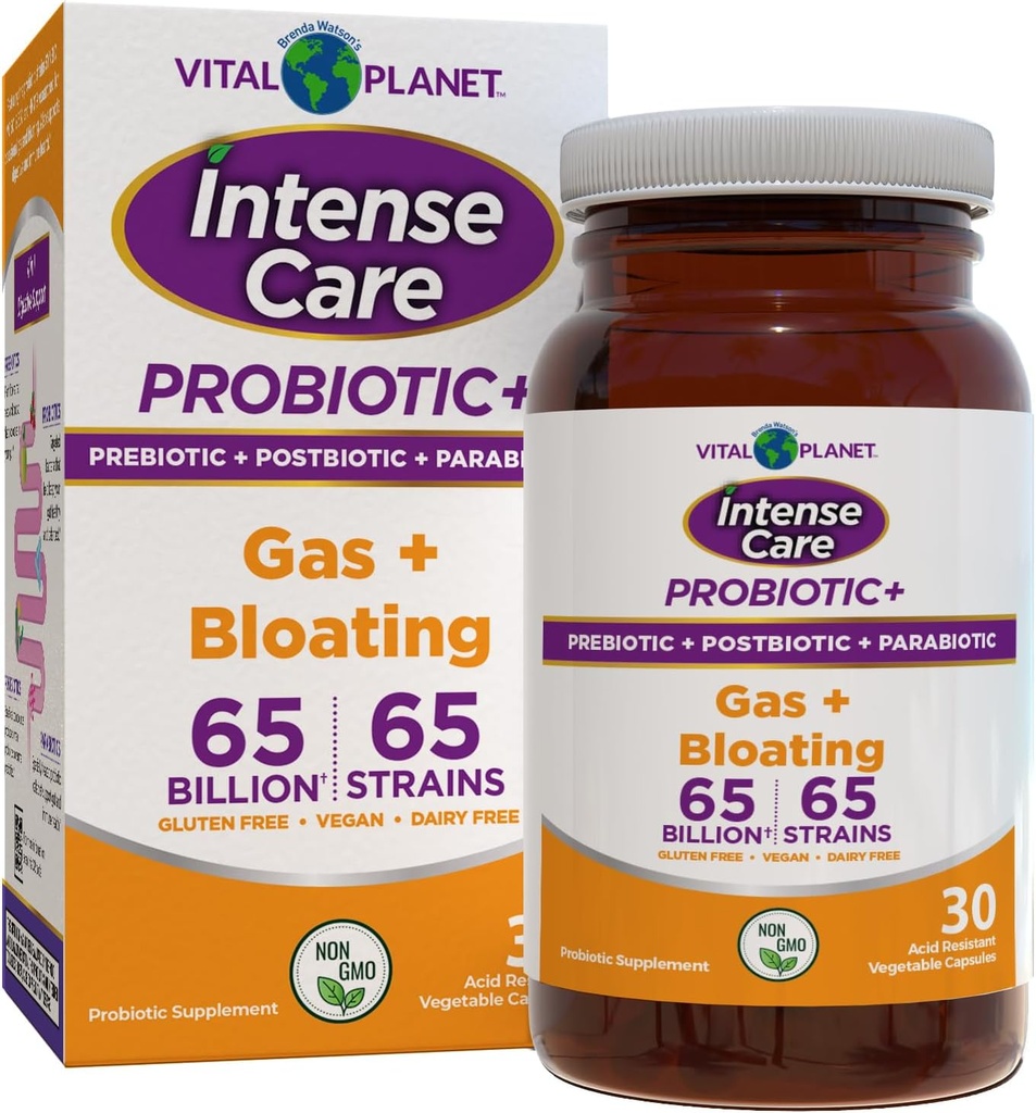 Vital Planet - Probiotyki, Prebiotyki, Postbiotyki, Parabiotyki, 4- in-1 Suplement chłodniczy dla dorosłych, 65 Miliard CFU, 65 Szczepów, Digestive i Immune, 30 zw