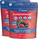FundAminos Organic EAA Powder Blend Amend124; Plant- Based Esential Aminos for Everyday Vitality, Healthy Aging & Balanced Nutrition Amend124; Gluten Free, Non-GMO, Clean Label - 2 torby (60 Sług)