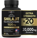 Himalayan Shilajit Suplement, 60 Kapsułki, ekstrakt w proszku, 60% kwasu Fulvic, 85 + Ślad minerałów, Energia & Wsparcie immunologiczne Shilajit dla mężczyzn i kobiet, Alternatywa do autentycznej Resin lub pigułki USA Made