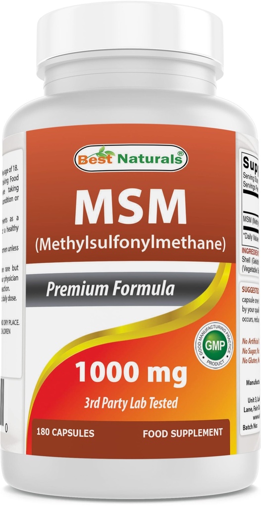 Best Naturals MSM 1000 mg 180 kapsułki
