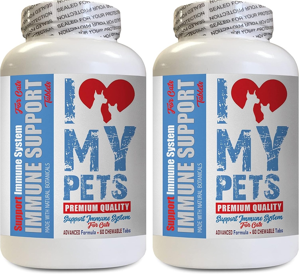I LOVE MY PETS LLC cat Immune System Boost - CAT Immune Support - Booster - Healthy Supplement - cat Liver Food - 120 Treats (2 Bottles)