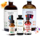 LIQUIDHEALTH Ultimate Bariatric Liquidity Supplement Bundle - Codzienna wielowitamina bariatryczna z żelazem, Wapniem, Magnezem, Witaminą Weganową D3 & Organic B12 - Bariatryczna chirurgia musi haves, USA Made