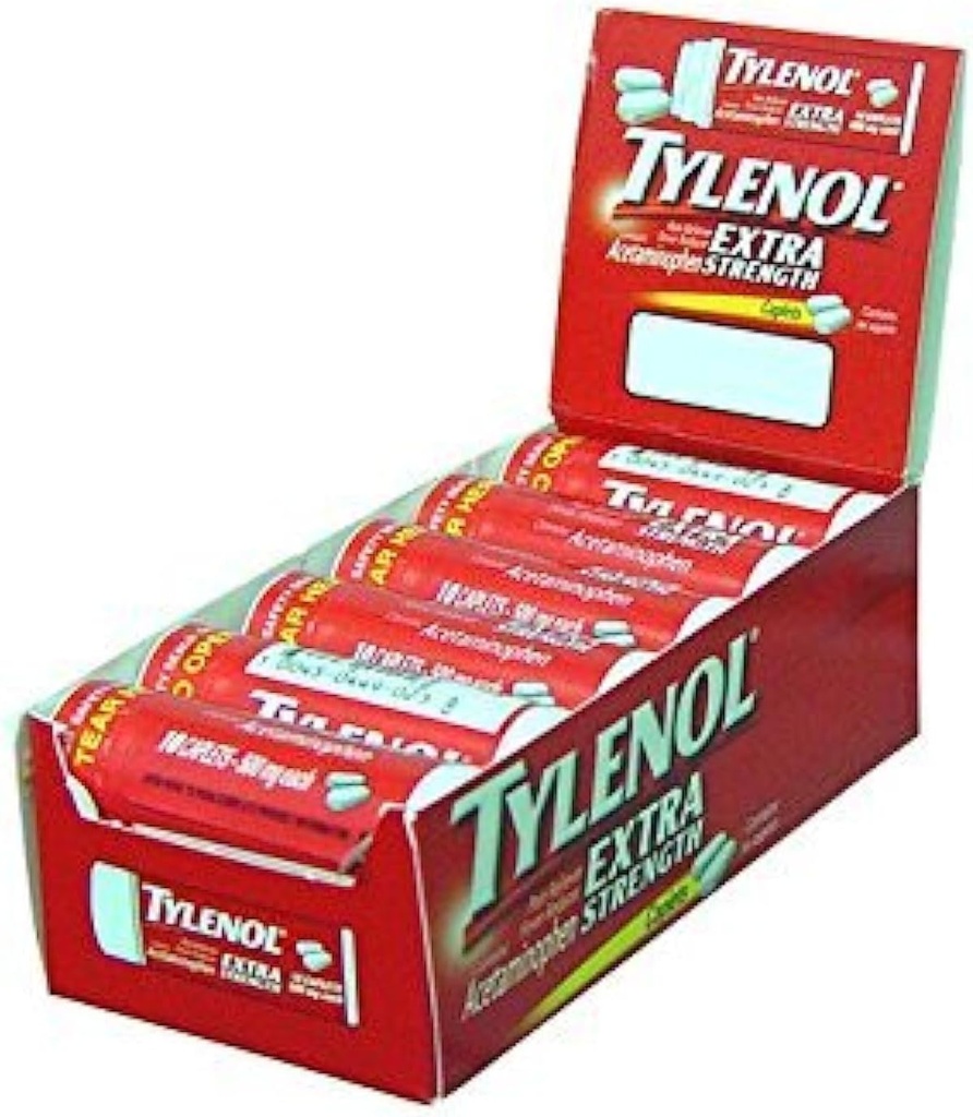 Tylenol Dodatkowa siła Kapsułki z acetaminofenem, Rozmiar podróży, 10
