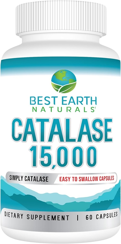 Best Earth Naturals Catalase Supplement 15.000 - Supplements for Strong Hair - 60 Kapsułek (60- Day Supply)