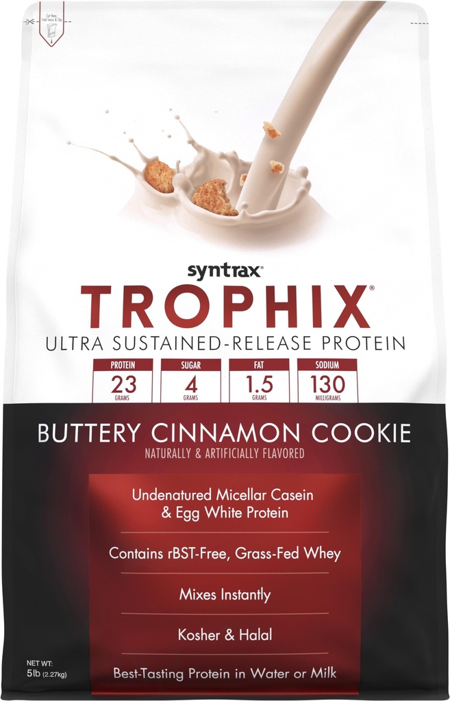 Syntrax Nutrition Trophix - Ultra Sustainable Release Protein Blend, Buttery Cinnamon Cookie 5 funtów.