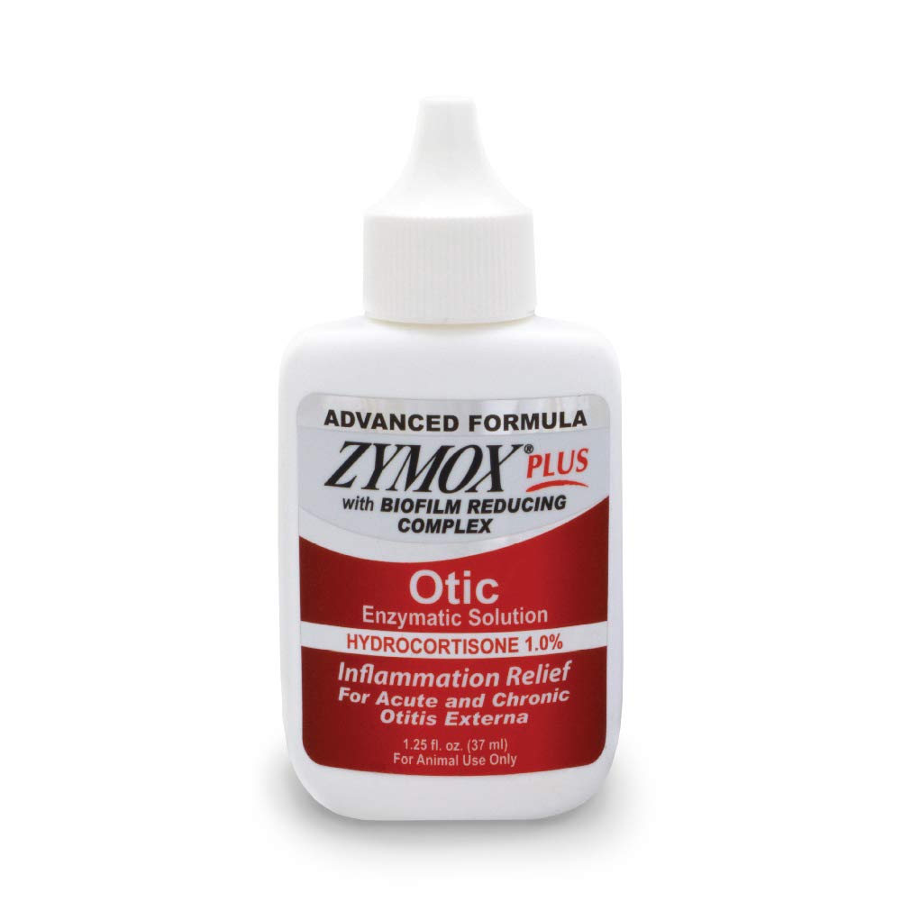 Zymox Advanced Formula Otic Plus Enzymatic Ear Solution for Dogs and Cats with 1% Hydrokortyzon, 1.25oz