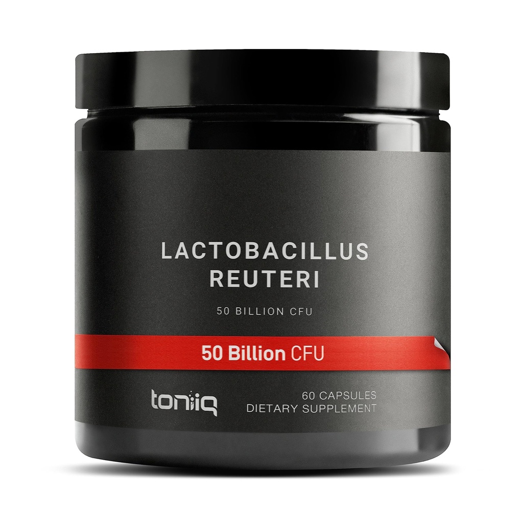 Toniiq 50 Miliard CFU Lactobacillus Reuteri Probiotic 50 mg na jedną porcję - L Reuteri Probiotics - Najwyższy CTU Count Lactobacillus Reuteri Probiotic - 60 Kapsułki wegetariańskie - 60 Słupki