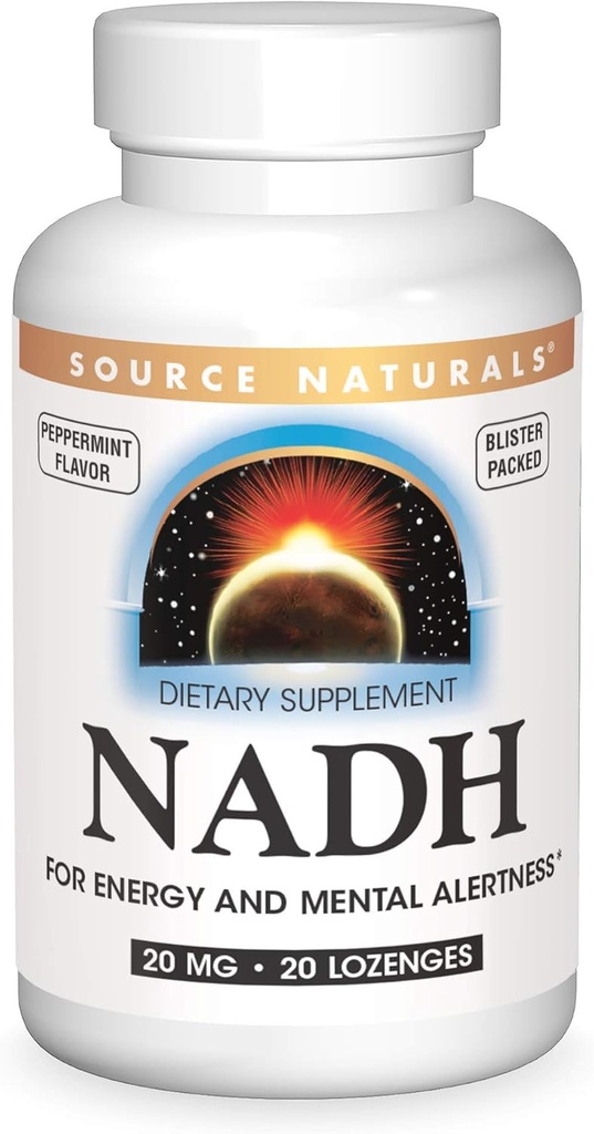 Źródło Naturals NADH 20mg, Boost Energy and Mental Alertness * - 20 Lozenges