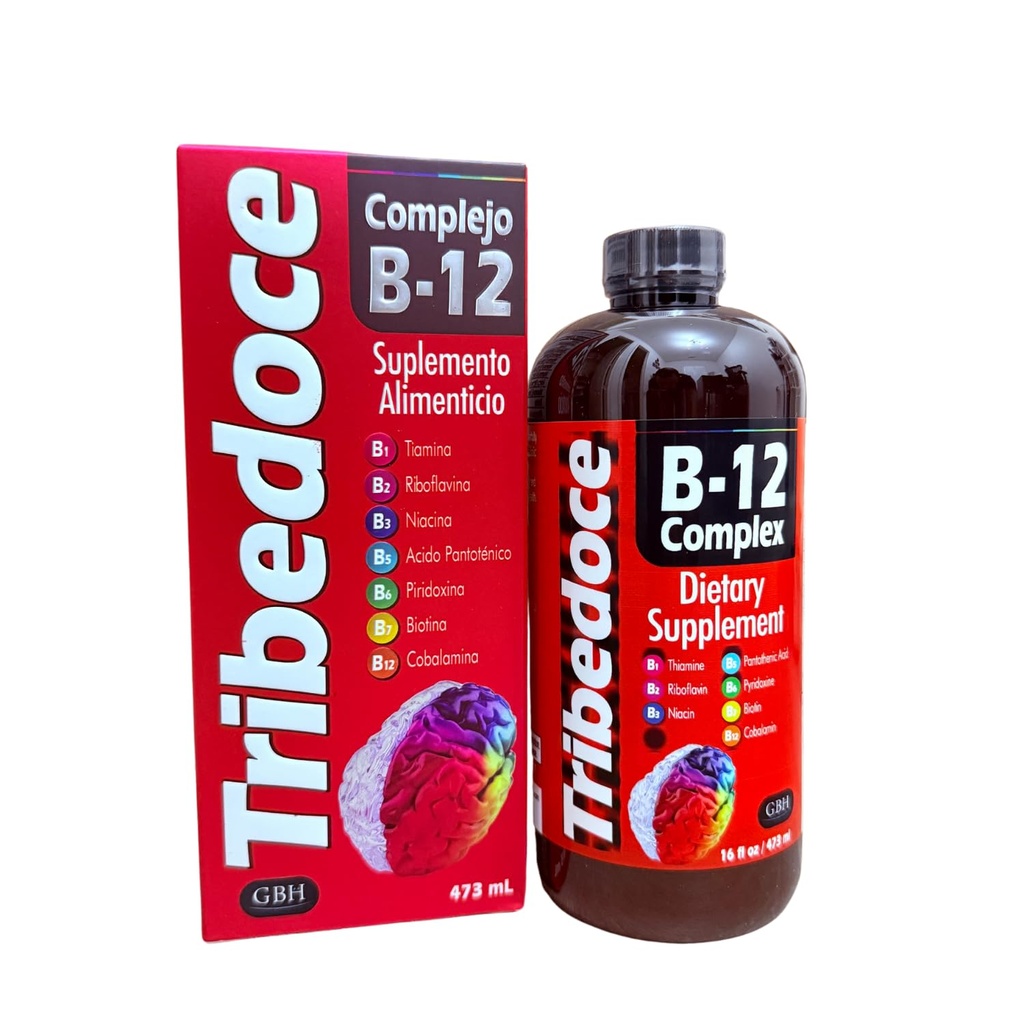 B- 12 Complex Liquid Dietetic Supplement - Kompleks Witaminy B o dużej mocy z tiaminą, ryboflawiną, niacyną, kwasem pantotenowym, pirydoksyną, biotyną i kobalaminą, Non-GMO, glutenem wolnym, 16 fl oz