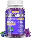 Glukozamina Gummie Chondroitin 3000mg, Zaawansowana Glukozamina Chondroitin Msm, Suplement Joint Support, Przeciwutleniające Wsparcie immunologiczne, Elastyczność kości i stawów, Wzmocnienie i Mobilność, Blueberry Flavor