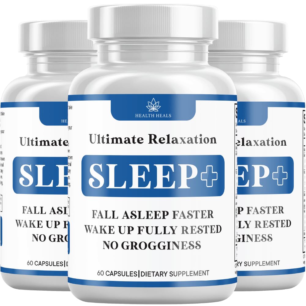 Relaxation Sleep Aid, Natural Non-Habit Forming, Suplement do snu opracowany do wsparcia dla dłuższych i lepszych snu, Rumianek, Magnez, Melatonina, Ashwagandha, GABA, Bez narkotyków (180 Hrabia)