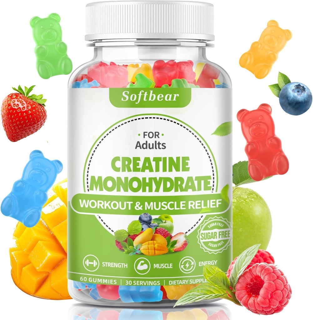 softbear 5000mg Jednowodziankowe żeberka dla mężczyzn, Wegański suplement HCL dla kotów przed treningiem dla mięśni Builder Siła mieszany Flavor 60