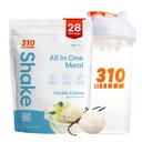 310 Nutrition All- in- One Meal Replacement Shake Powder w / Shaker Cup Starter Kit - Wysokie białko włókno bogaty Wegan Superfood Mieszanka - Sugar- Free, Keto & Paleo Friendly, Low Carb - Vanilla Creme 28 srv