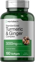 Horbäach Turmeric and Ginger Supplement Agregat 124; 3000 mg 180 Softgel Pigułki Agregat 124; z Black Pepper Extract Agregat 124; Non-GMO, Gluten Free Supplement