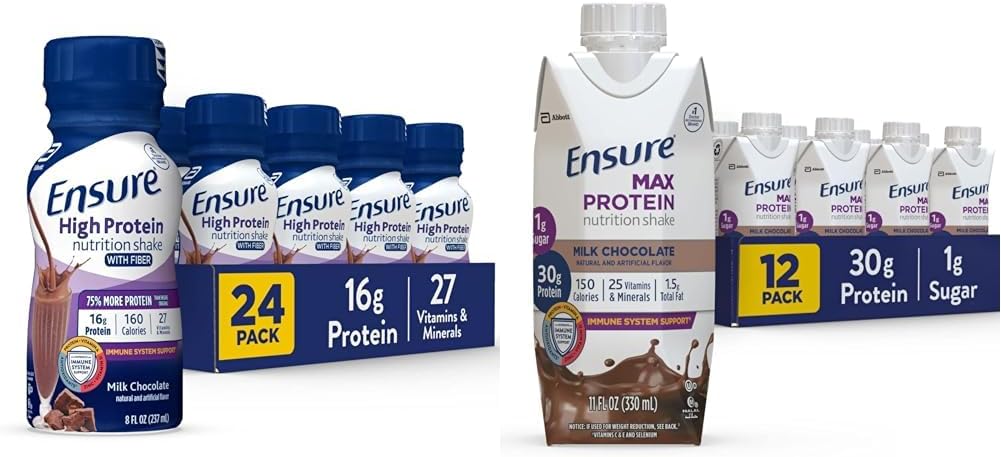 Zapewnić wysoki poziom protein Nutritional Shake z włóknem & Max protein Nutrition Shake z 30g białka, 1 g cukru, wysoki poziom białka Shake, czekolada mleczna, 11 Fl Oz (Opakowanie 12), Płyn, Halal