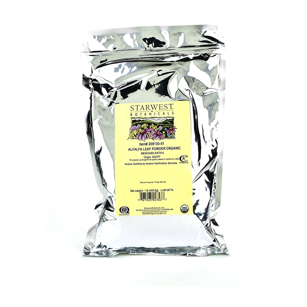 Starwest Botanicals Organic Egyptian Alfalfa Leaf Powder, 1 Pound worka luzem