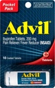 Advil Tabletki powlekane Ból Reliever i gorączka Reduktor, Ibuprofen 200mg, 12 x 10 Liczenie, Butelka Rozmiar podróży