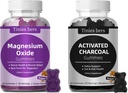Aktywowane Gummie Węglowe 400mg, Gummie Tlenkowe magnezu 500 mg Cukru Bezpłatne dla dorosłych i dzieci, Quicker do czyszczenia, Detox, Relief gazowy, Gut & Zdrowie jamy ustnej, Najlepszy Mg Formularz do "Digestion"