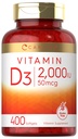 Carlyle Witamina D3 2000IU Softgels 124; 400 Hrabia 124; Non-GMO, Gluten Free Formula 124; 50 μg X124; Suplement witaminy D