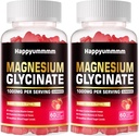 Glucynian magnezu Gummies 1000mg - Suplement potasu bez cukru Magnezu z witaminą D, B6, CoQ10 dla uspokojenia nastroju i wsparcia snu - 120 Gummies truskawkowy
